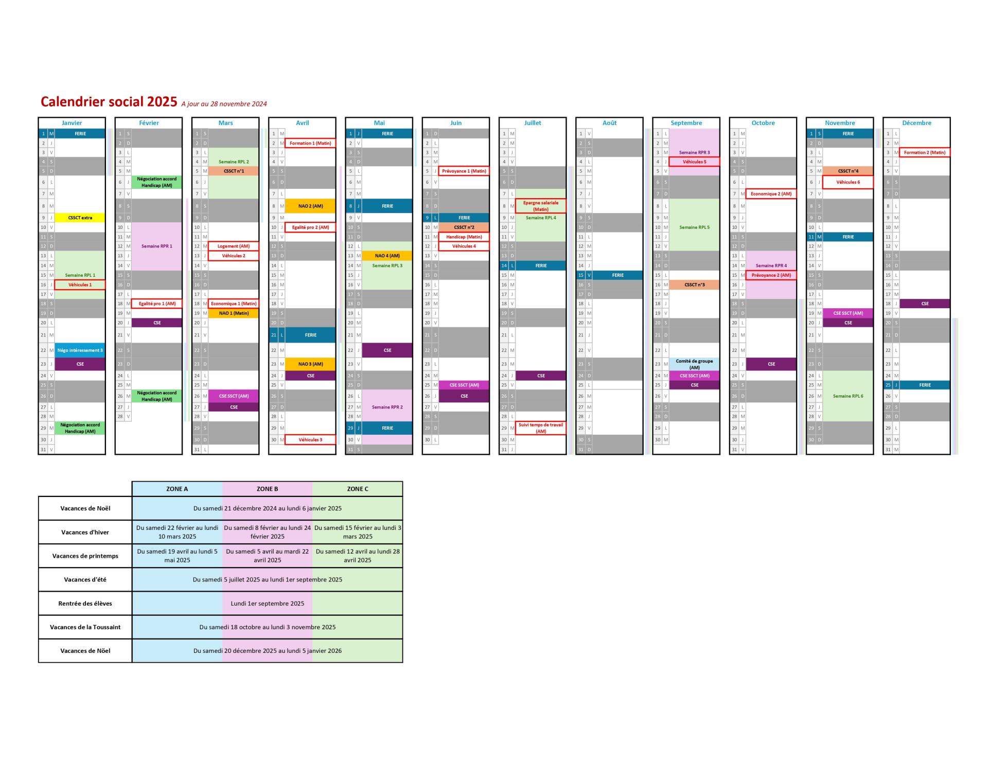 calendrier social 2025