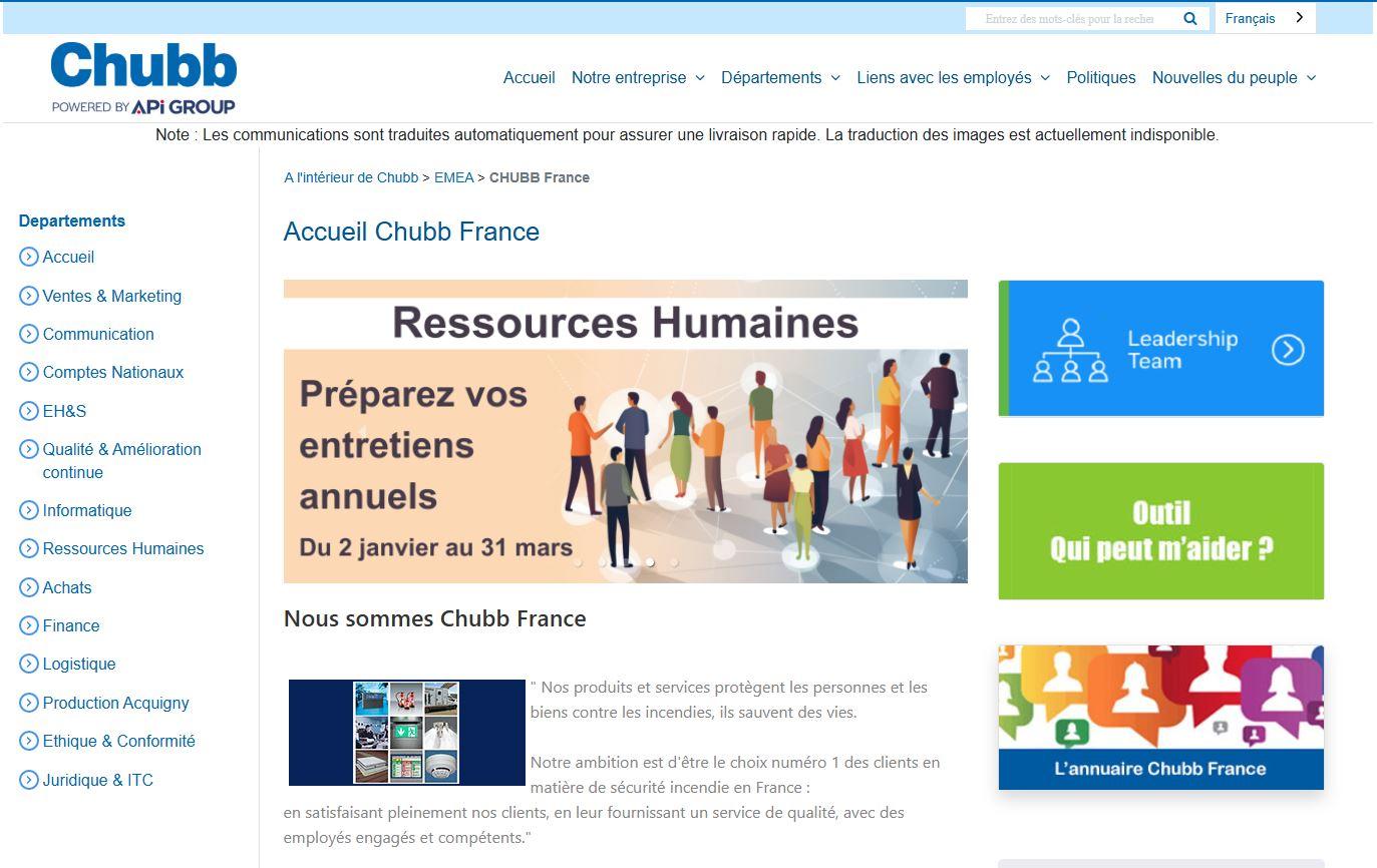 INTRANET CHUBB FRANCE